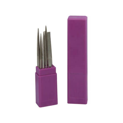 Needle file with purple case, precision tools for metalworking and jewelry making