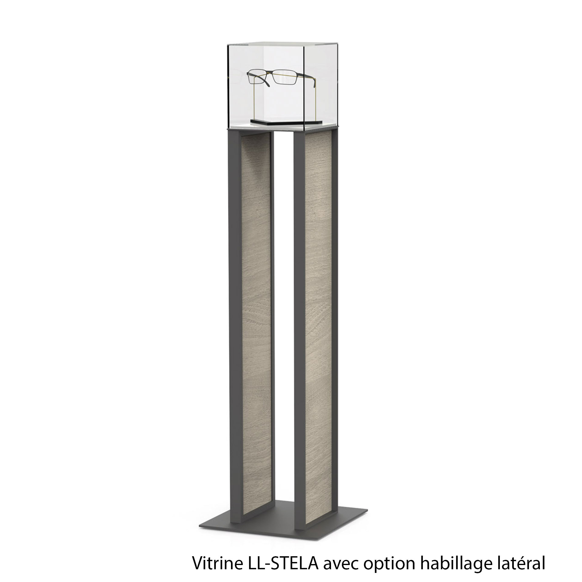 LL-STELA freestanding display cabinet - Lansa OpticWare
